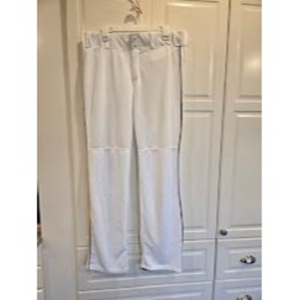 Alleson Baseball Pants - White with Maroon Piping - Mens / Adult size XL - NEW